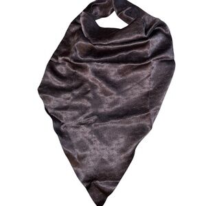 Bandit Scarf Vintage RICH gray print on print 100% silk handkerchief scarf  NEW